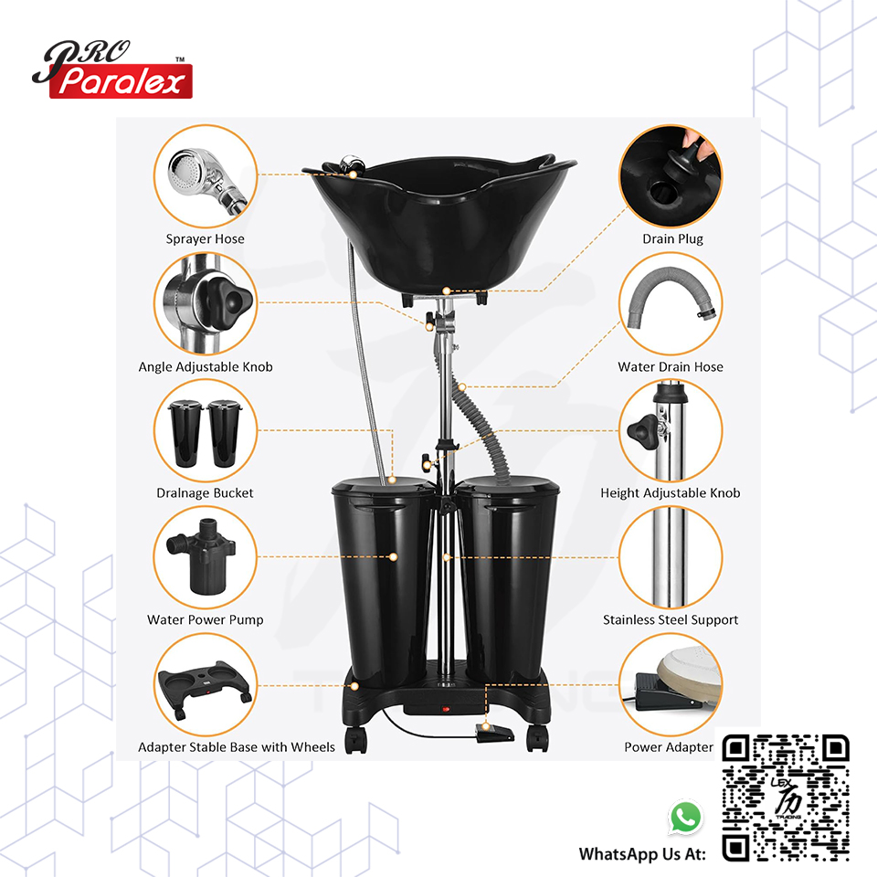 Portable Adjustable Shampoo Bowl with Electric Pump - 3