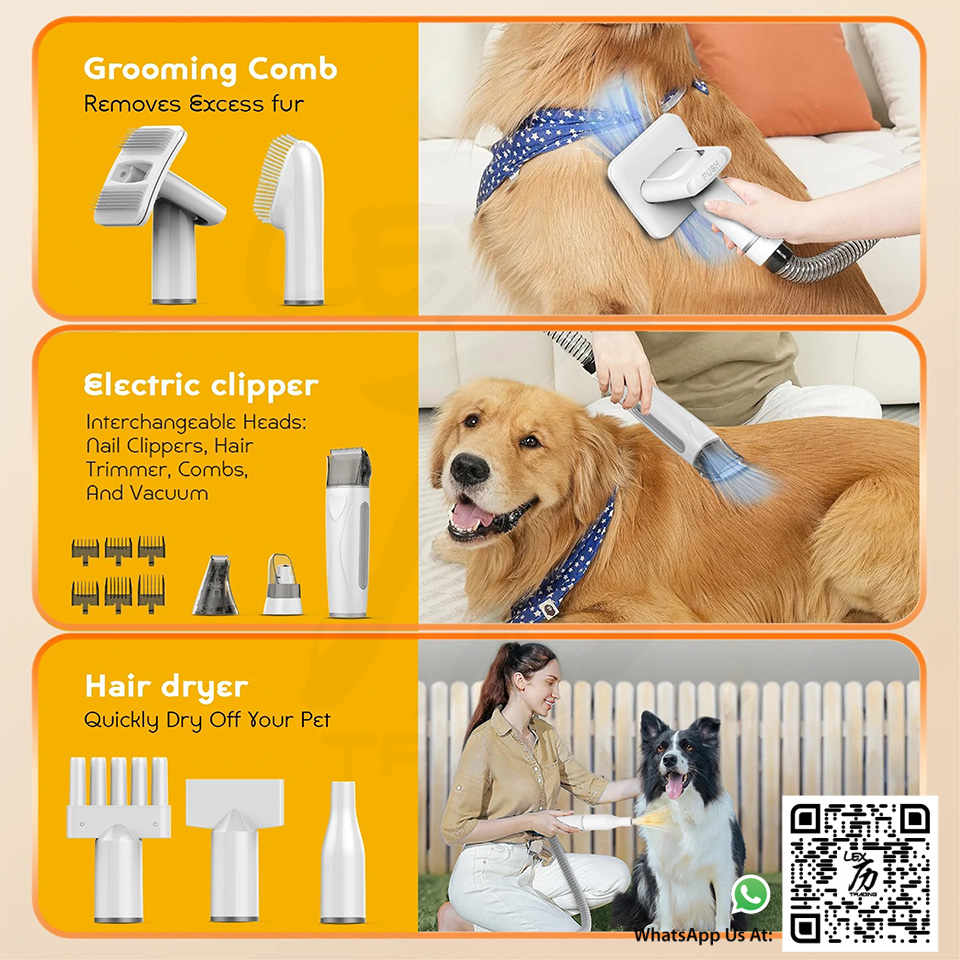 Lilipro 3-in-1 Pet Grooming Vacuum Kit PD900 - 2