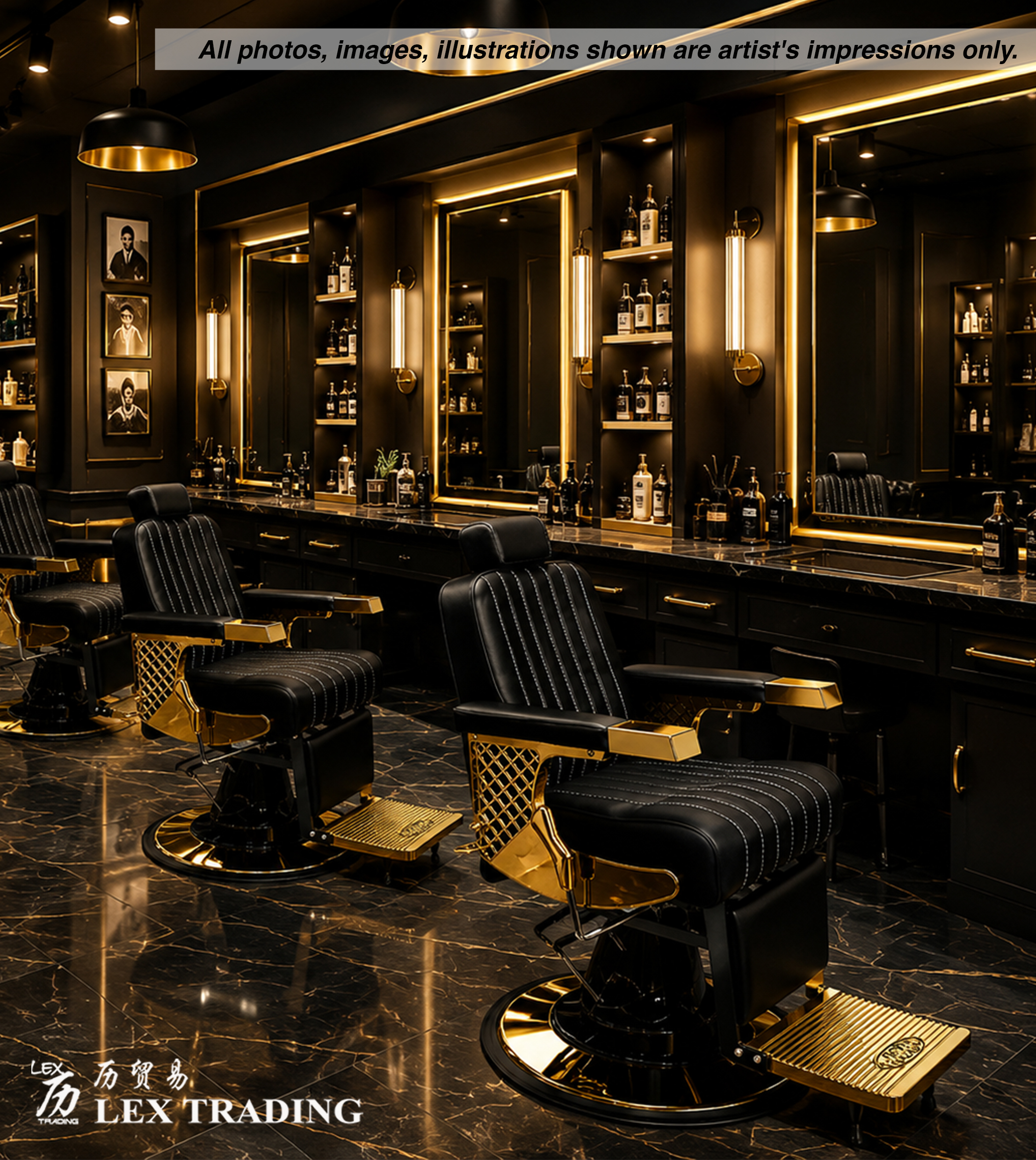 Barber Chair, Styling Chairr & Shampoo Bed AD (Final)
